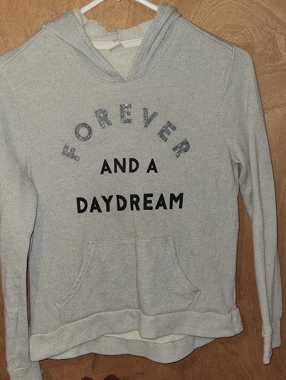 Old Navy Light Gray "Forever and a Daydream" Hooded Sweatshirt